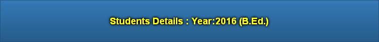 Students Details : Year:2016 (B.Ed.)