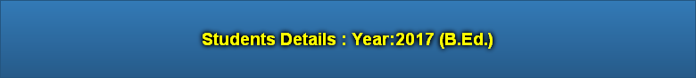 Students Details : Year:2017 (B.Ed.)